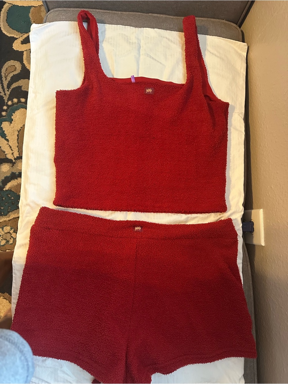 YITTY Red Cozy Knit Tank & Short Set
